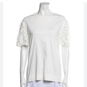 AKRIS Punto Cream Shirt, Size 6